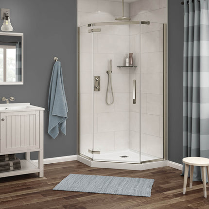 Maax Link Neo-angle 40 x 40 x 75 in. 8mm Pivot Shower Door for Corner Installation with Clear glass in Matte Black 136321-900-340-000 - Plumbing Market