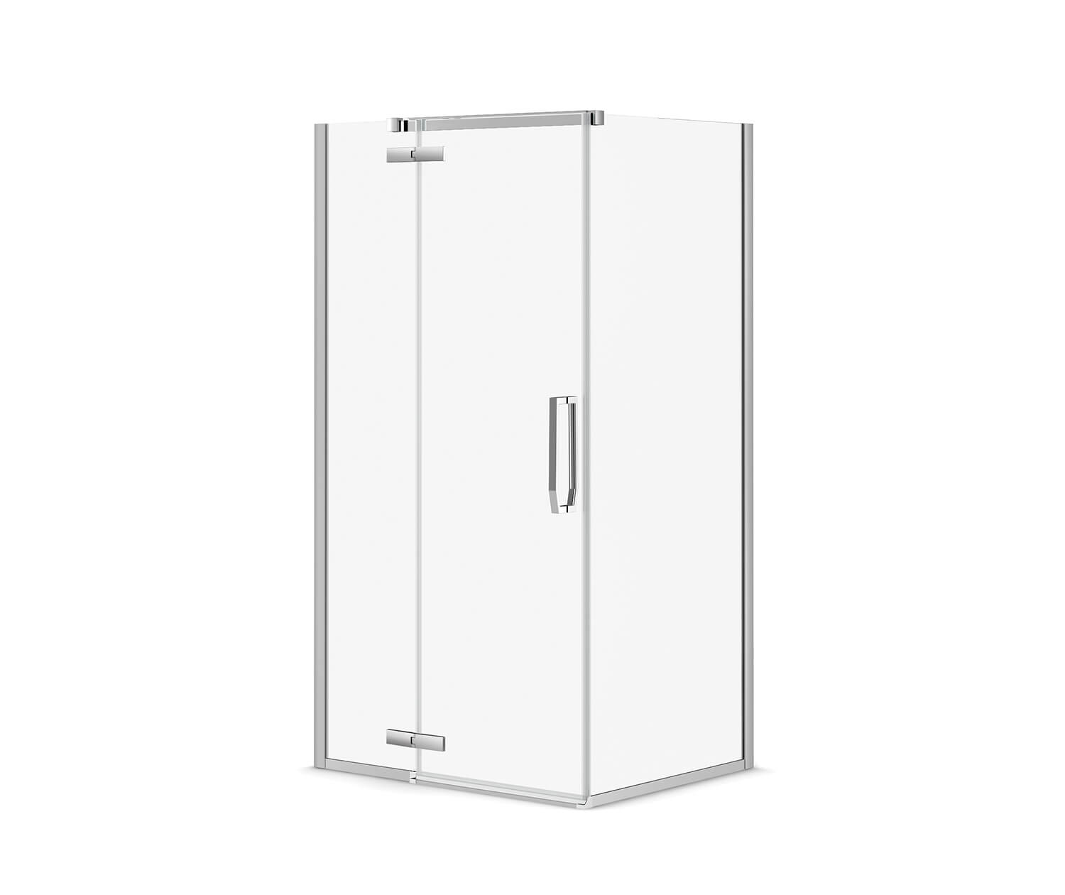 Link Rectangular 42 x 34 x 75 in. 8mm Pivot Shower Door for Corner Installation with Clear glass in Chrome - Plumbing Market