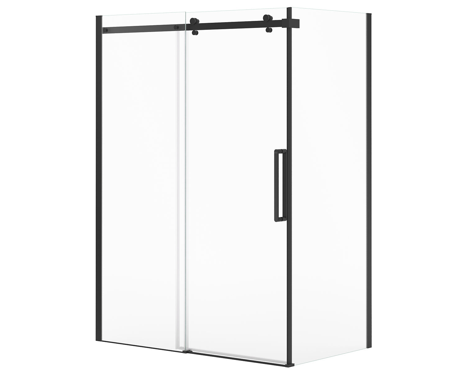 Halo Pro GS Return Panel for 36 in. Base with GlassShield® glass in Matte Black - Plumbing Market