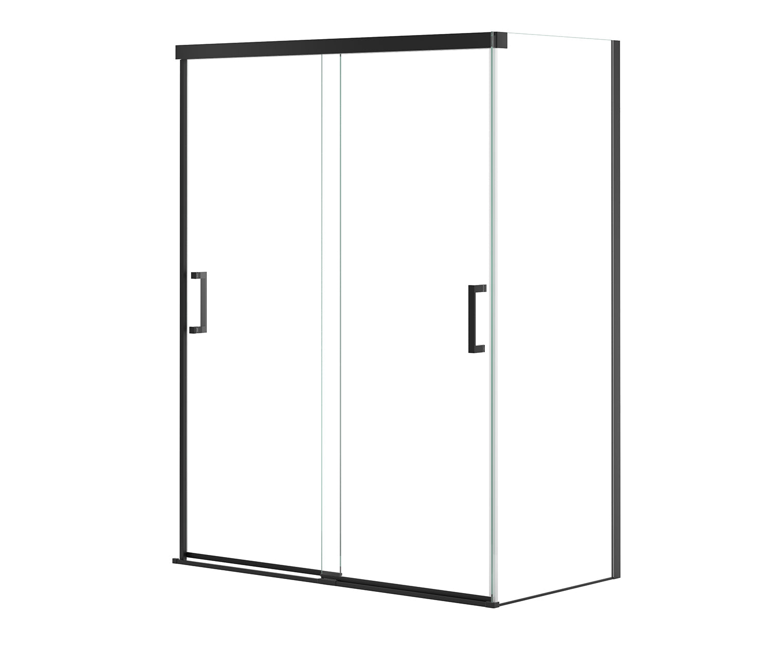 Incognito 76 Return Panel for 32 in. Base with Clear glass in Matte Black - Plumbing Market