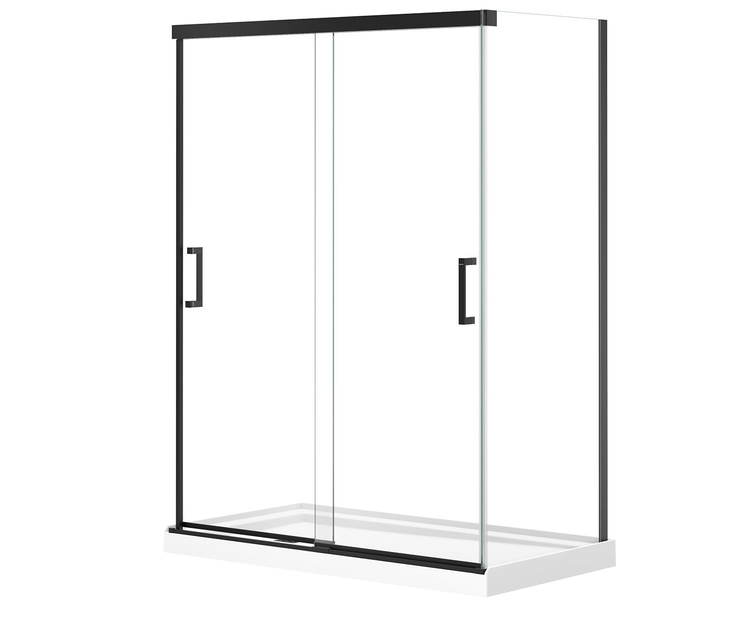Incognito 76 Return Panel for 32 in. Base with Clear glass in Matte Black - Plumbing Market