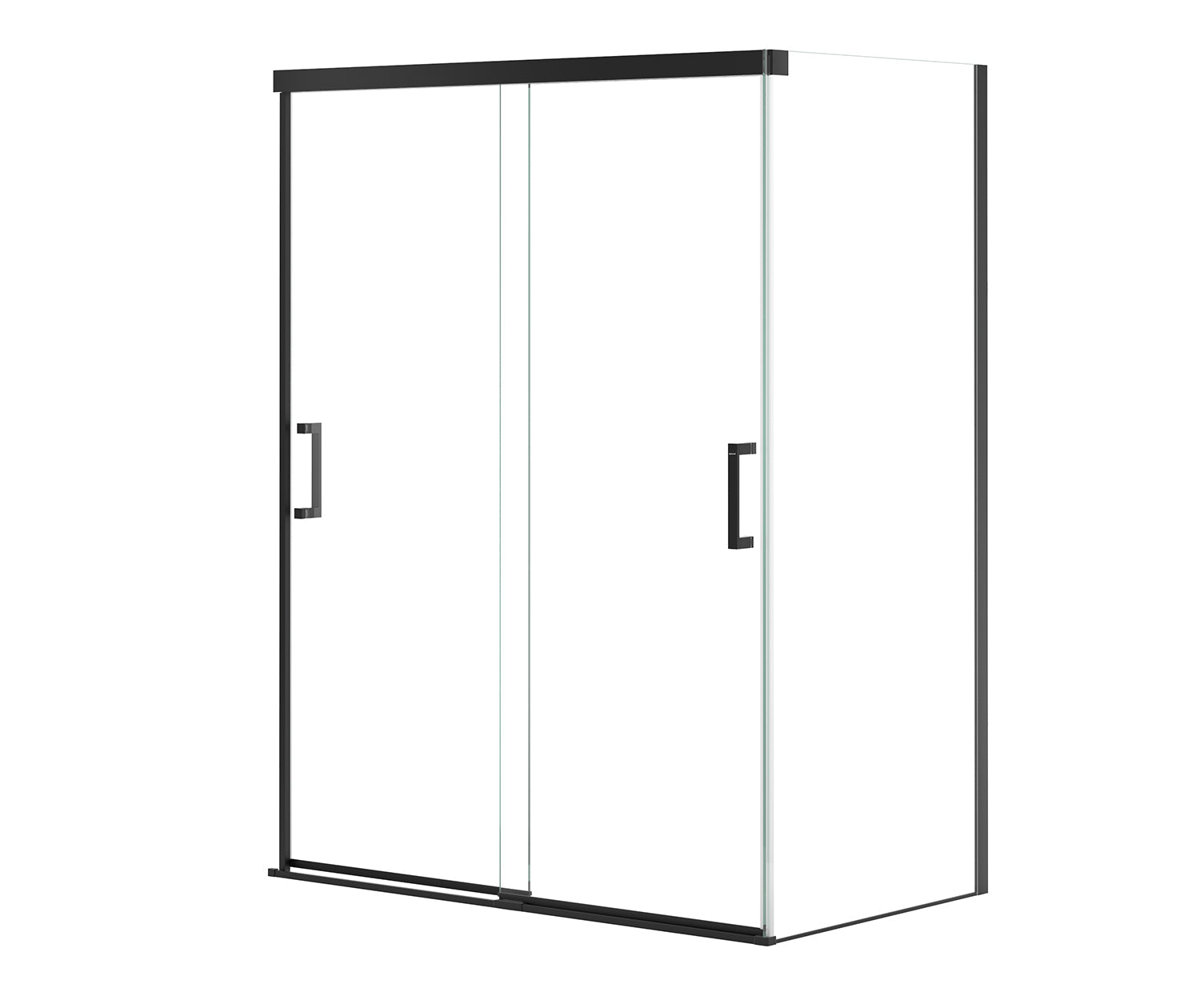 Incognito 76 Return Panel for 36 in. Base with Clear glass in Matte Black - Plumbing Market