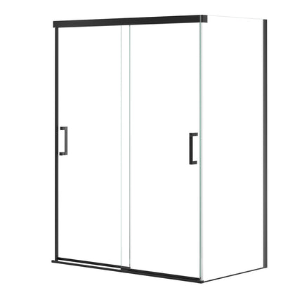 Incognito 76 Return Panel for 36 in. Base with Clear glass in Matte Black - Plumbing Market