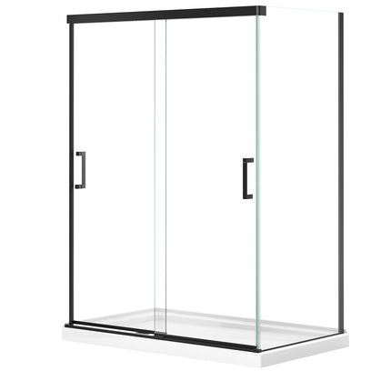 Incognito 76 Return Panel for 36 in. Base with Clear glass in Matte Black - Plumbing Market