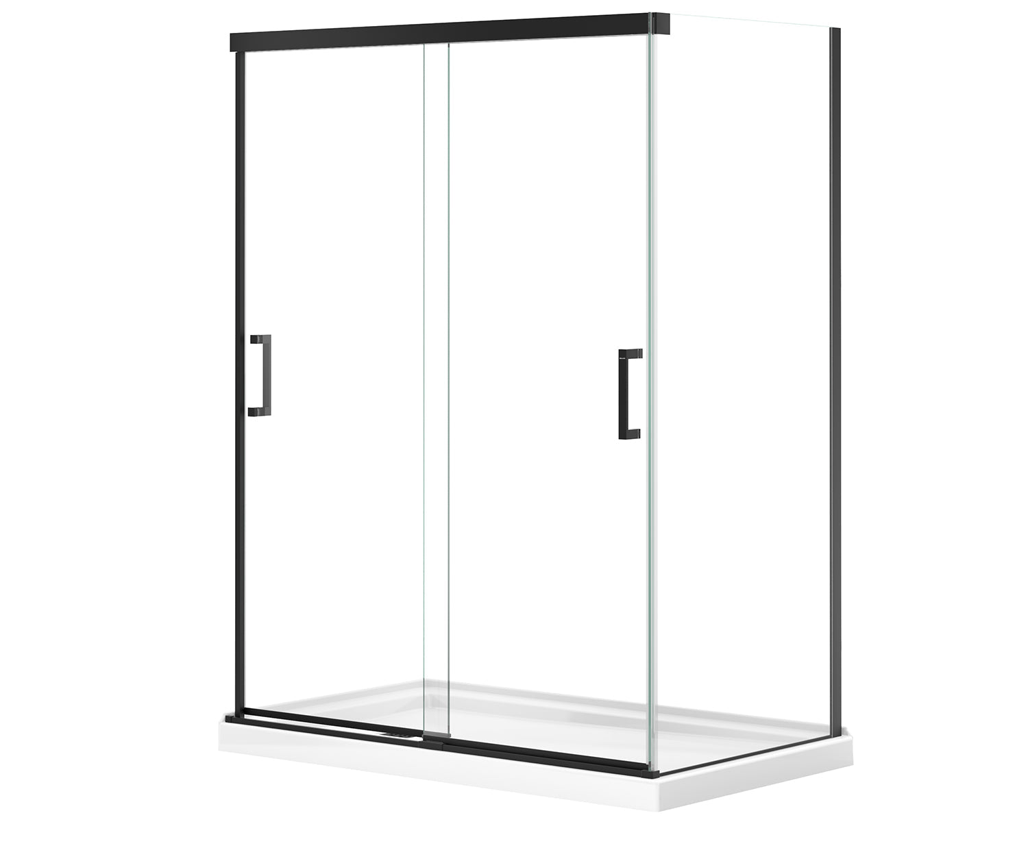 Incognito 76 Return Panel for 36 in. Base with Clear glass in Matte Black - Plumbing Market