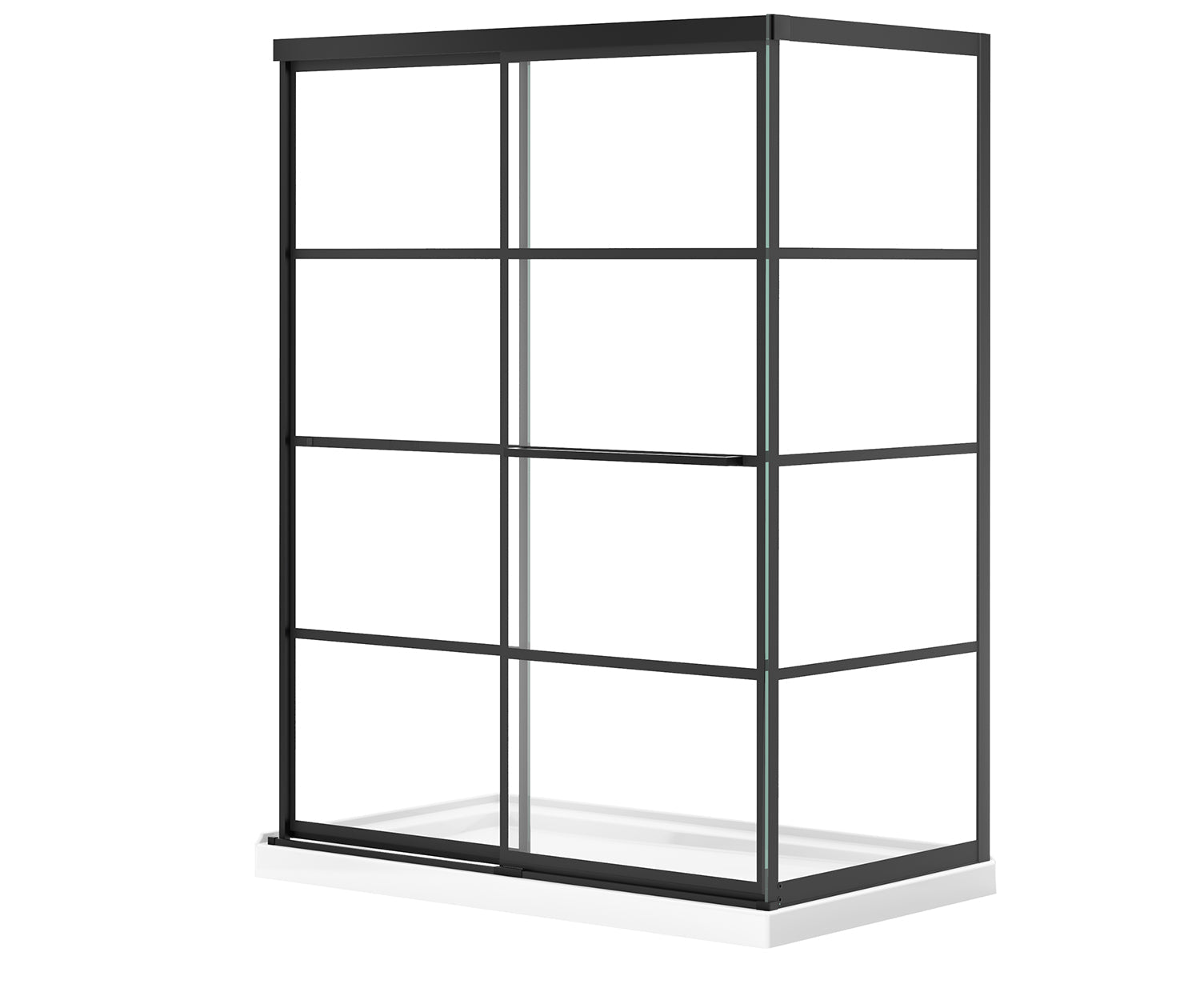 Incognito 76 Return Panel for 36 in. Base with Shaker glass in Matte Black - Plumbing Market