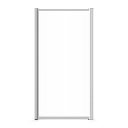 Pivolok Deluxe 32 ½-37 x 64 ½ in. Pivot Shower Door for Alcove Installation with Clear glass in Chrome - Plumbing Market