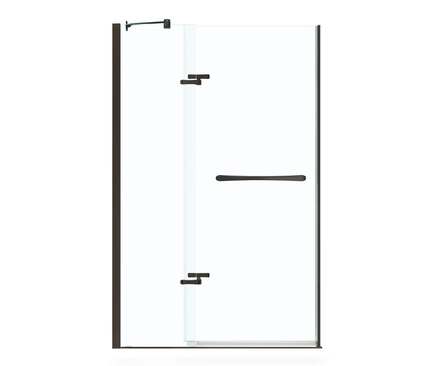 Reveal 71 44-47 x 71 ½ in. 8mm Pivot Shower Door for Alcove Installation with Clear glass in Dark Bronze - Plumbing Market