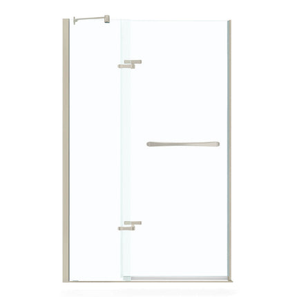 Reveal 71 44-47 x 71 ½ in. 8mm Pivot Shower Door for Alcove Installation with Clear glass in Brushed Nickel - Plumbing Market
