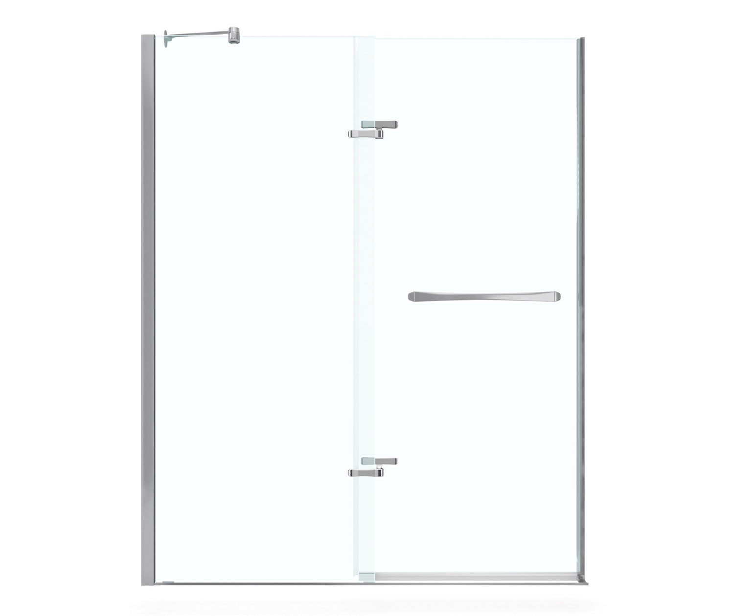 Reveal 71 56-59 x 71 ½ in. 8mm Pivot Shower Door for Alcove Installation with Clear glass in Chrome - Plumbing Market
