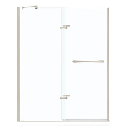 Reveal 71 56-59 x 71 ½ in. 8mm Pivot Shower Door for Alcove Installation with Clear glass in Brushed Nickel - Plumbing Market