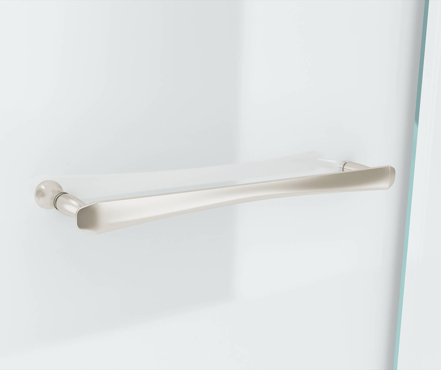 Reveal 71 56-59 x 71 ½ in. 8mm Pivot Shower Door for Alcove Installation with Clear glass in Brushed Nickel - Plumbing Market