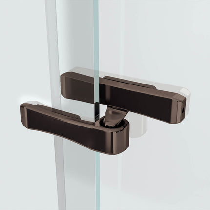 Reveal 71 32 ½-35 ½ x 71 ½ in. 8mm Pivot Shower Door for Alcove Installation with Clear glass in Dark Bronze - Plumbing Market