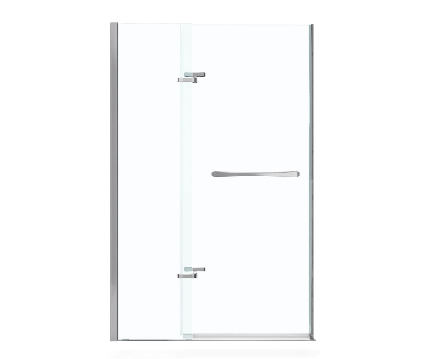 Reveal 71 41 ½-44 ½ x 71 ½ in. 8mm Pivot Shower Door for Alcove Installation with Clear glass in Chrome - Plumbing Market