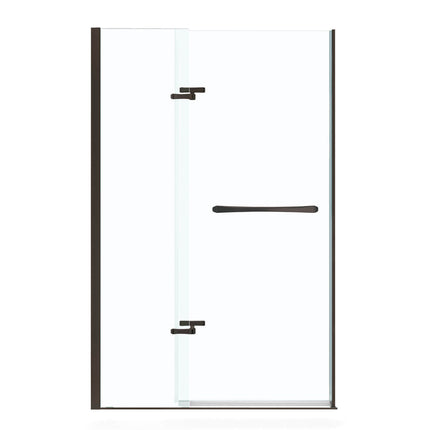 Reveal 71 41 ½-44 ½ x 71 ½ in. 8mm Pivot Shower Door for Alcove Installation with Clear glass in Dark Bronze - Plumbing Market
