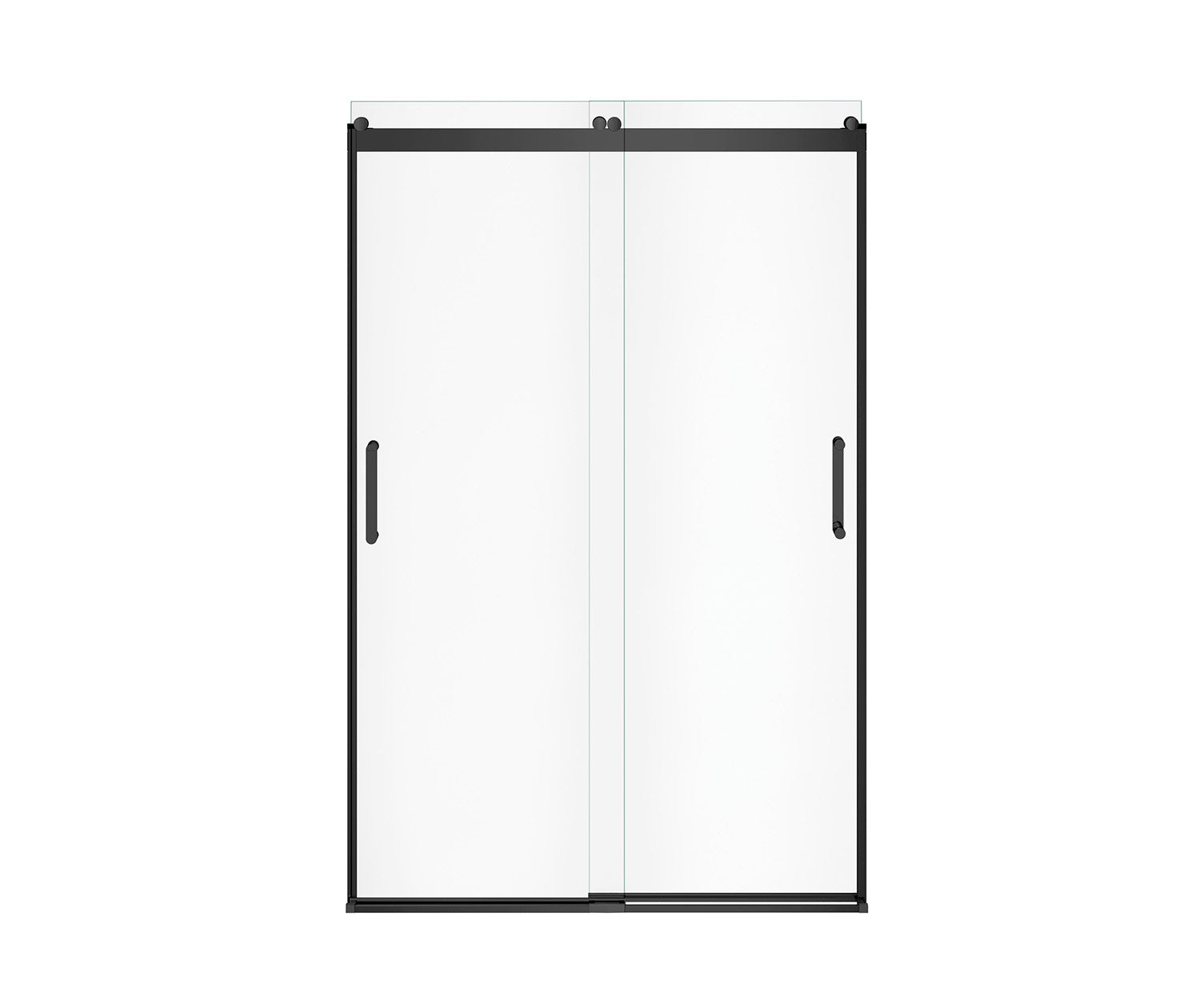 Revelation Round 44-47 in. x 70 ½-73 in. 6 mm Bypass Shower Door for Alcove Installation with Clear glass in Matte Black - Plumbing Market