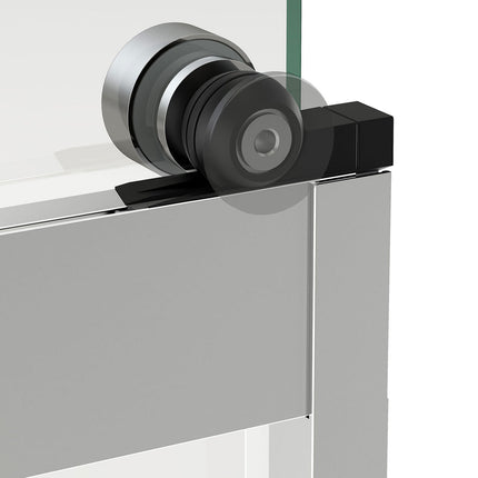 Revelation Round 44-47 in. x 70 ½-73 in. 6 mm Bypass Shower Door for Alcove Installation with Clear glass in Matte Black - Plumbing Market