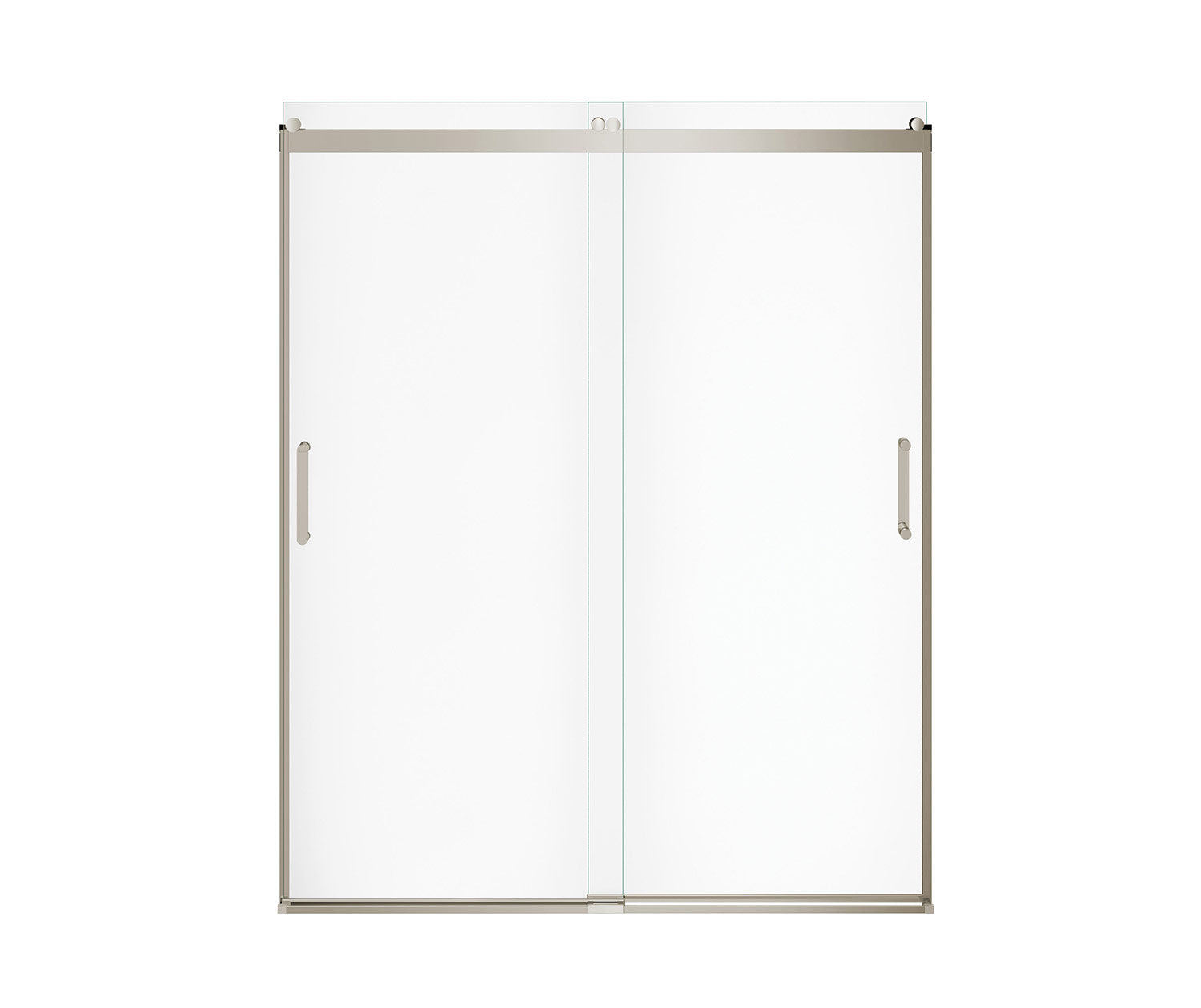 Revelation Round 56-59 in. x 70 ½-73 in. 6 mm Bypass Shower Door for Alcove with Clear glass in Brushed Nickel - Plumbing Market