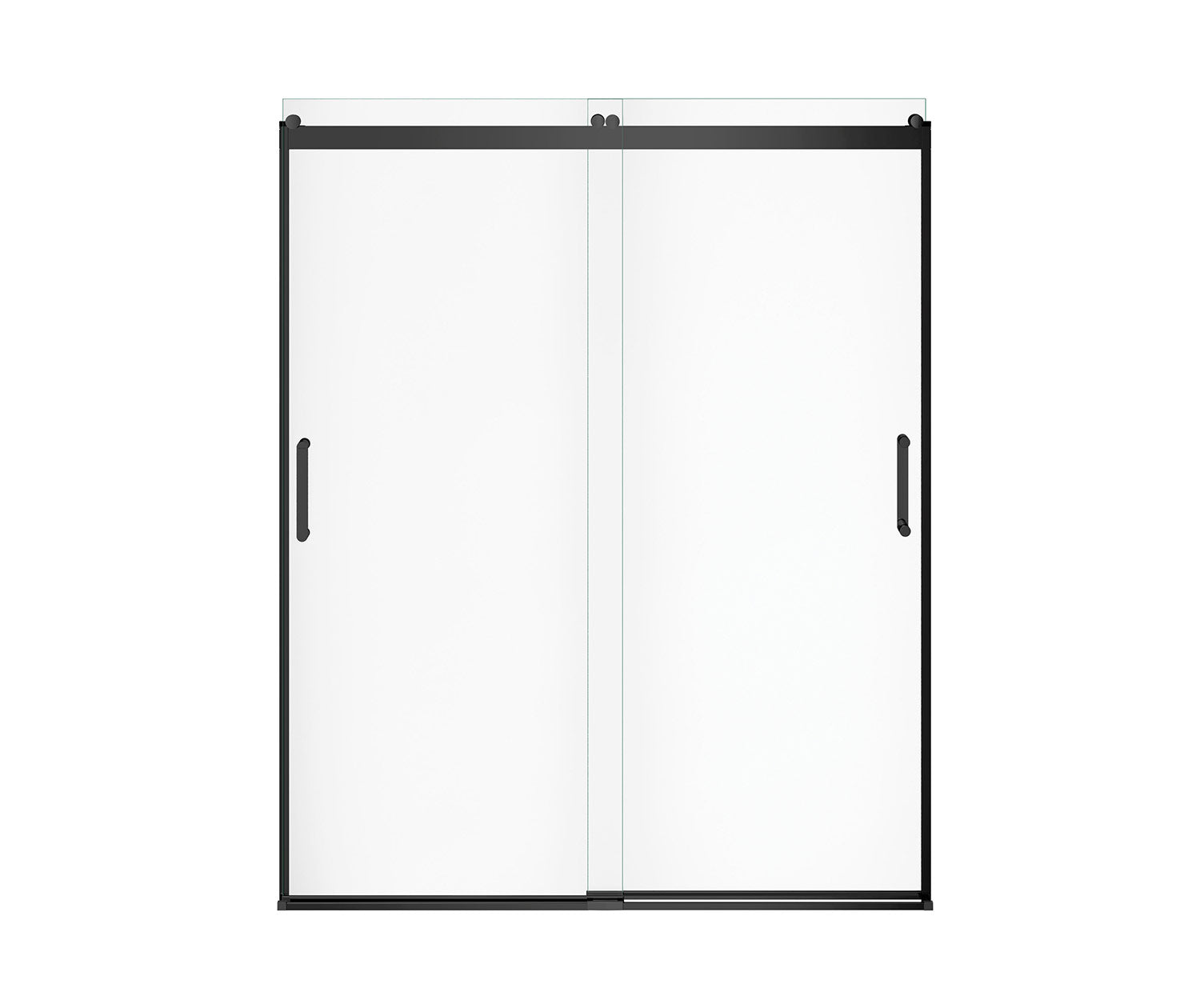 Revelation Round 56-59 in. x 70 ½-73 in. 6 mm Bypass Shower Door for Alcove Installation with Clear glass in Matte Black - Plumbing Market