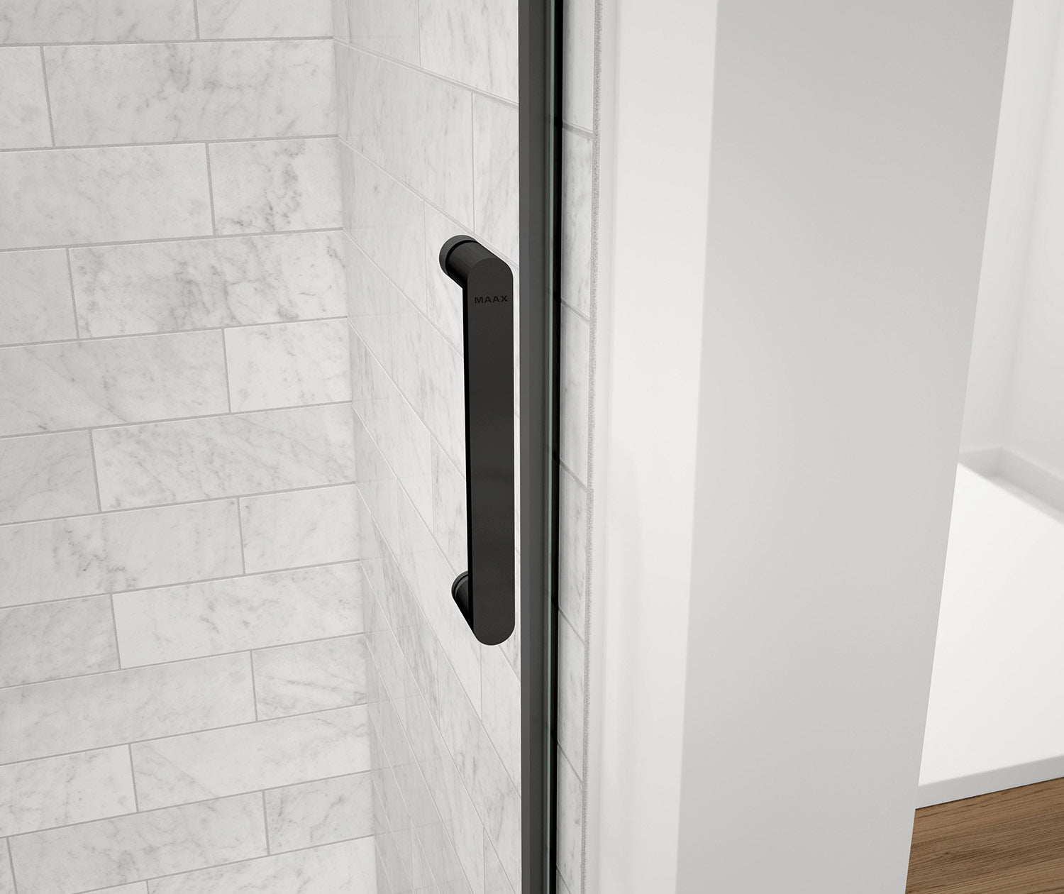 Revelation Round 56-59 in. x 70 ½-73 in. 6 mm Bypass Shower Door for Alcove Installation with Clear glass in Matte Black - Plumbing Market
