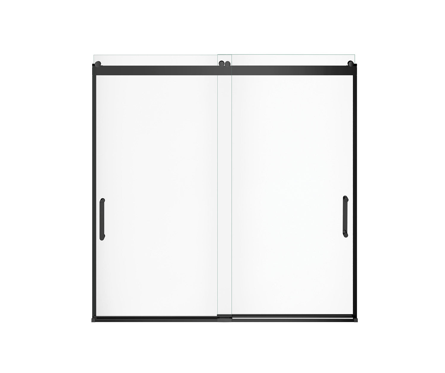 Revelation Round 56-59 in. x 56 ¾-59 ¼ in. 6 mm Bypass Tub Door for Alcove Installation with Clear glass in Matte Black - Plumbing Market