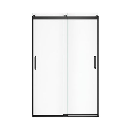 Revelation Round 44-47 x 70 ½-73 in. 8mm Bypass Shower Door for Alcove Installation with Clear glass in Matte Black - Plumbing Market