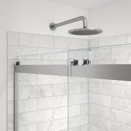 Revelation Round 56-59 x 70 ½-73 in. 8mm Bypass Shower Door for Alcove Installation with Clear glass in Chrome - Plumbing Market