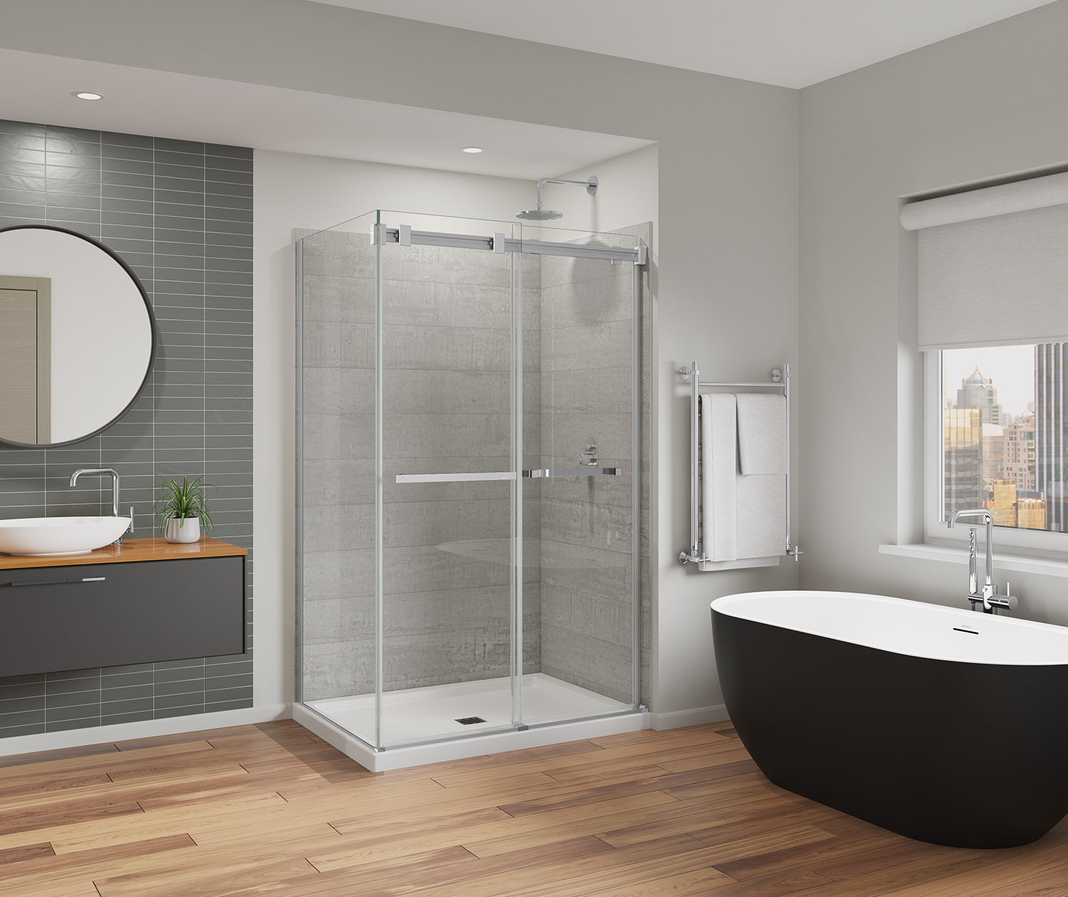 Duel Alto 44-47 X 78 in. 8mm Bypass Shower Door for Alcove Installation with GlassShield® glass in Chrome - Plumbing Market