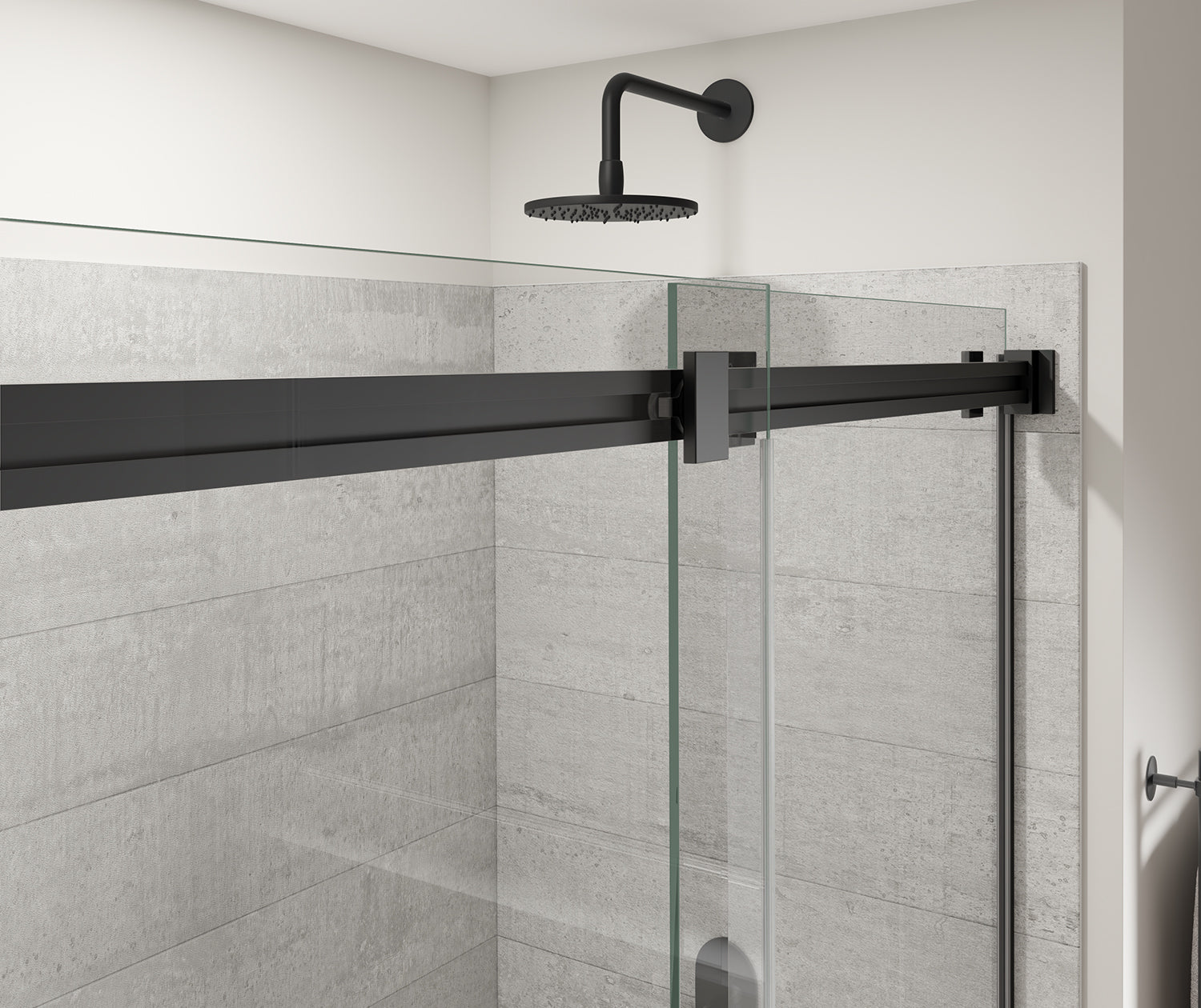 Duel Alto 44-47 X 78 in. 8mm Bypass Shower Door for Alcove Installation with GlassShield® glass in Matte Black - Plumbing Market