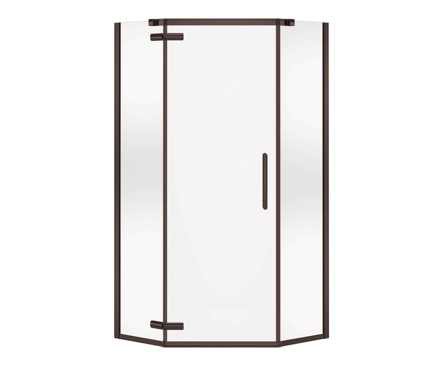 Link Curve Neo-angle 38 x 38 x 75 in. 8mm Pivot Shower Door for Corner Installation with Clear glass in Dark Bronze - Plumbing Market