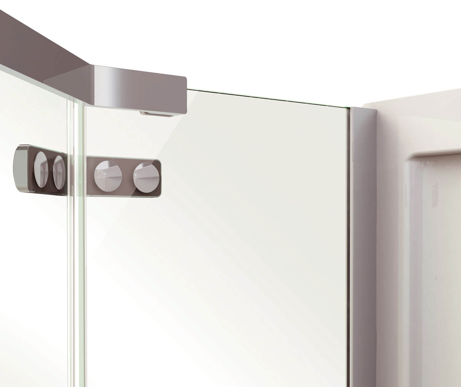 Hana Neo-angle 38 x 38 x 75 in. 8mm Pivot Shower Door for Corner Installation with Clear glass in Chrome - Plumbing Market