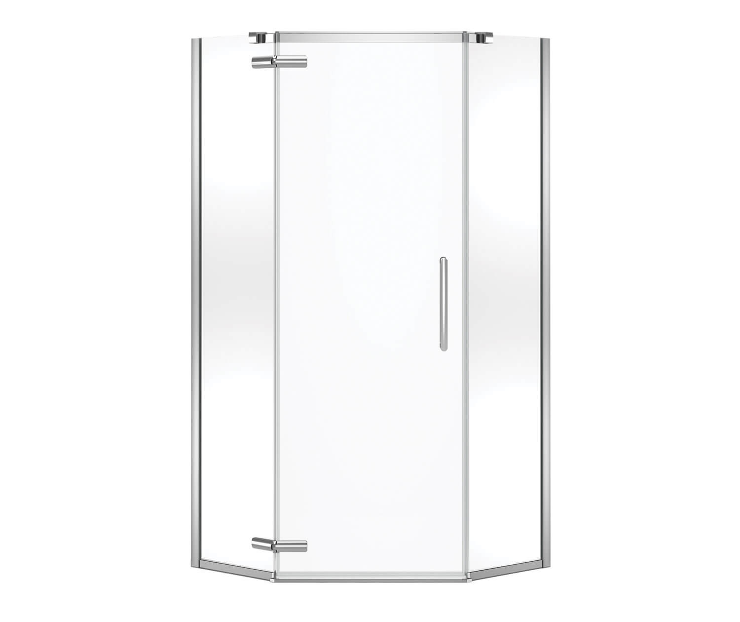 Hana Neo-angle 38 x 38 x 75 in. 8mm Pivot Shower Door for Corner Installation with Clear glass in Chrome - Plumbing Market