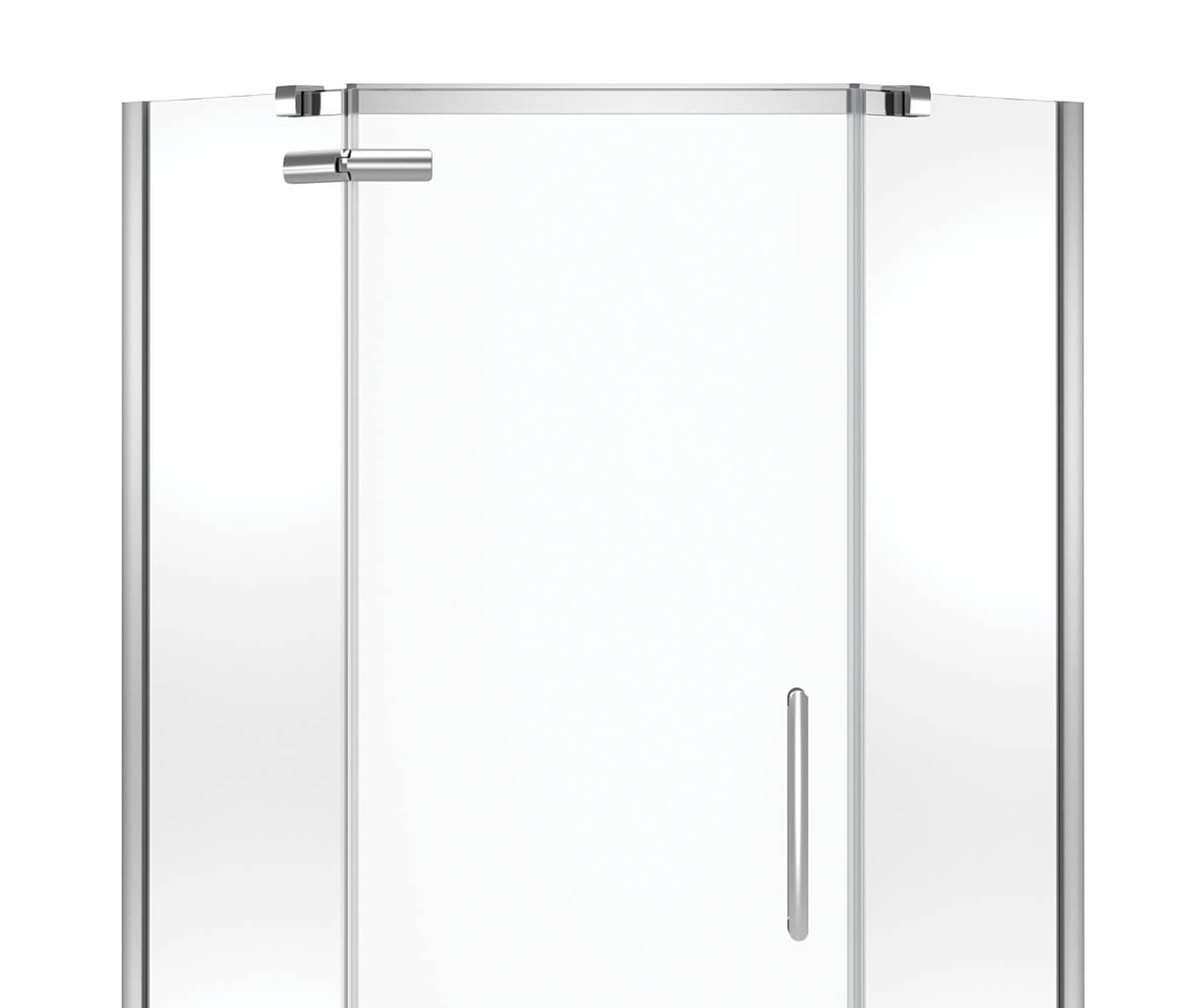 Hana Neo-angle 38 x 38 x 75 in. 8mm Pivot Shower Door for Corner Installation with Clear glass in Chrome - Plumbing Market