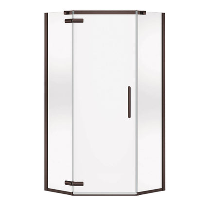 Hana Neo-angle 38 x 38 x 75 in. 8mm Pivot Shower Door for Corner Installation with Clear glass in Dark Bronze - Plumbing Market