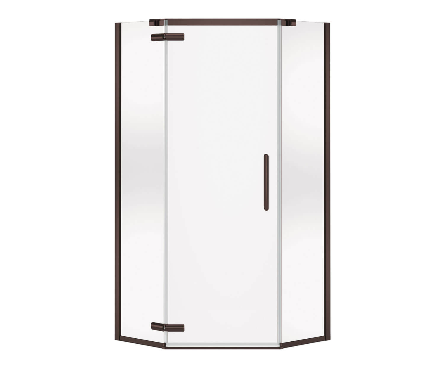 Hana Neo-angle 38 x 38 x 75 in. 8mm Pivot Shower Door for Corner Installation with Clear glass in Dark Bronze - Plumbing Market