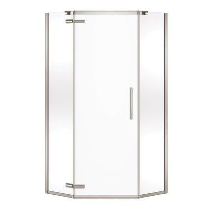 Hana Neo-angle 38 x 38 x 75 in. 8mm Pivot Shower Door for Corner Installation with Clear glass in Brushed Nickel - Plumbing Market