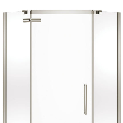 Hana Neo-angle 38 x 38 x 75 in. 8mm Pivot Shower Door for Corner Installation with Clear glass in Brushed Nickel - Plumbing Market