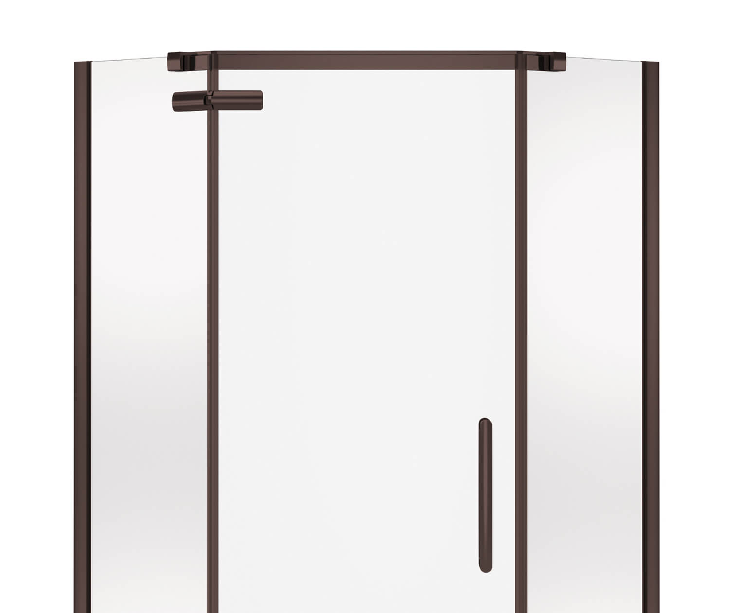 Hana Neo-angle 40 x 40 x 75 in. 8mm Pivot Shower Door for Corner Installation with Clear glass in Dark Bronze - Plumbing Market