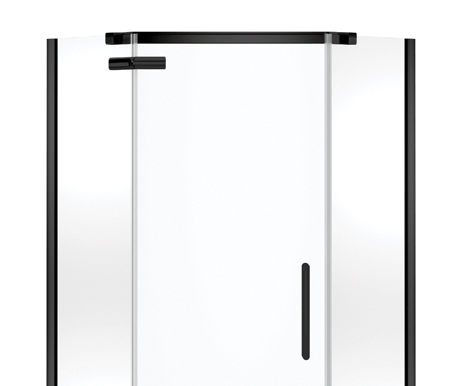 Hana Neo-angle 40 x 40 x 75 in. 8mm Pivot Shower Door for Corner Installation with Clear glass in Matte Black - Plumbing Market