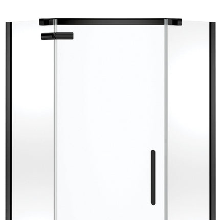 Hana Neo-angle 40 x 40 x 75 in. 8mm Pivot Shower Door for Corner Installation with Clear glass in Matte Black - Plumbing Market