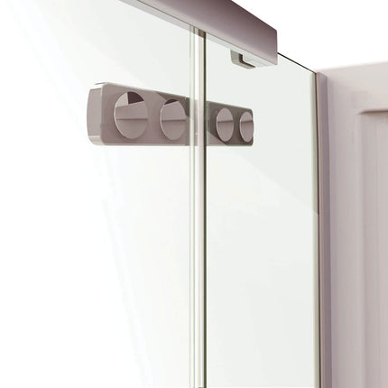 Hana Rectangular 42 x 34 x 75 in. 8mm Pivot Shower Door for Corner Installation with Clear glass in Chrome - Plumbing Market