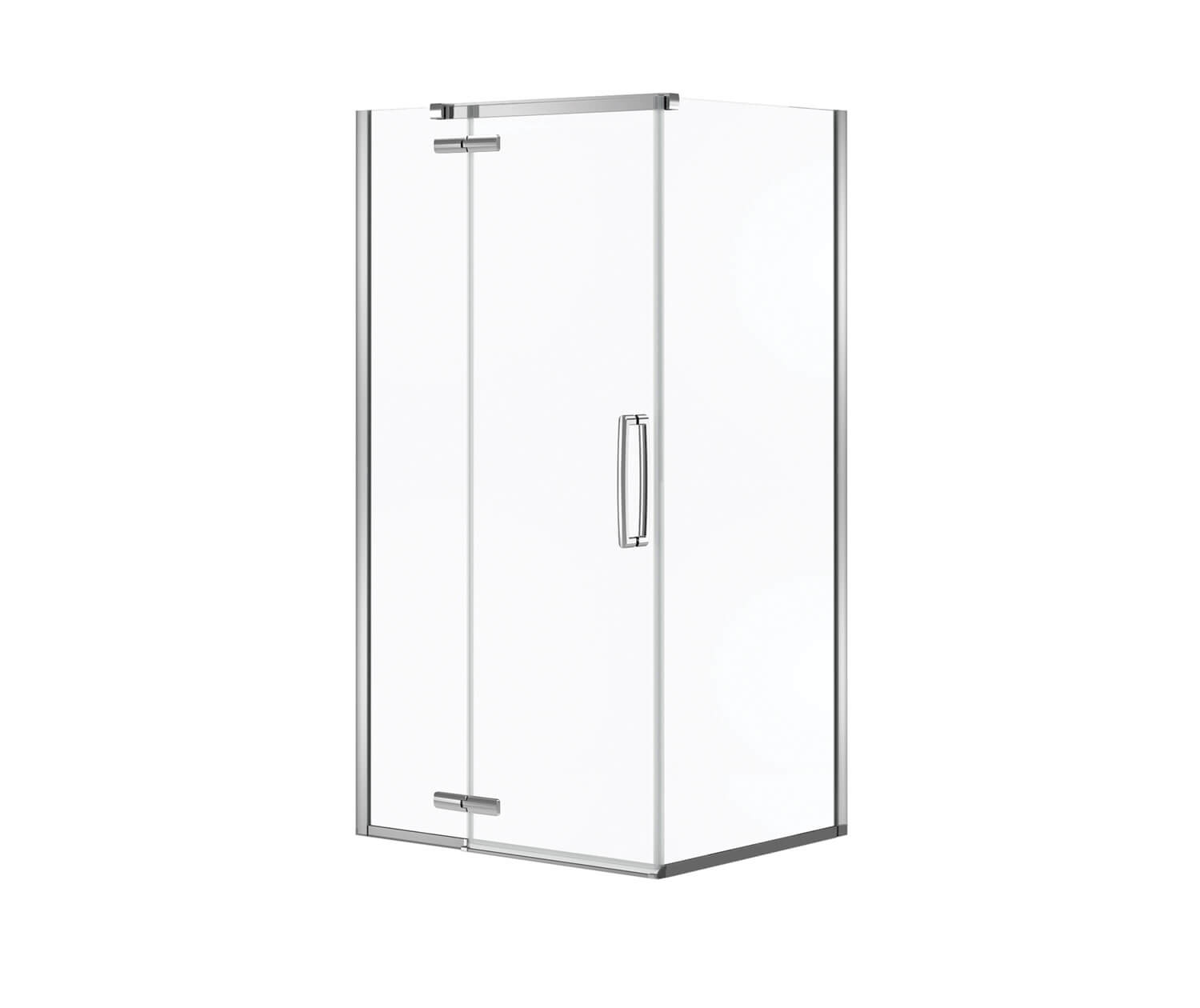 Hana Rectangular 42 x 34 x 75 in. 8mm Pivot Shower Door for Corner Installation with Clear glass in Chrome - Plumbing Market