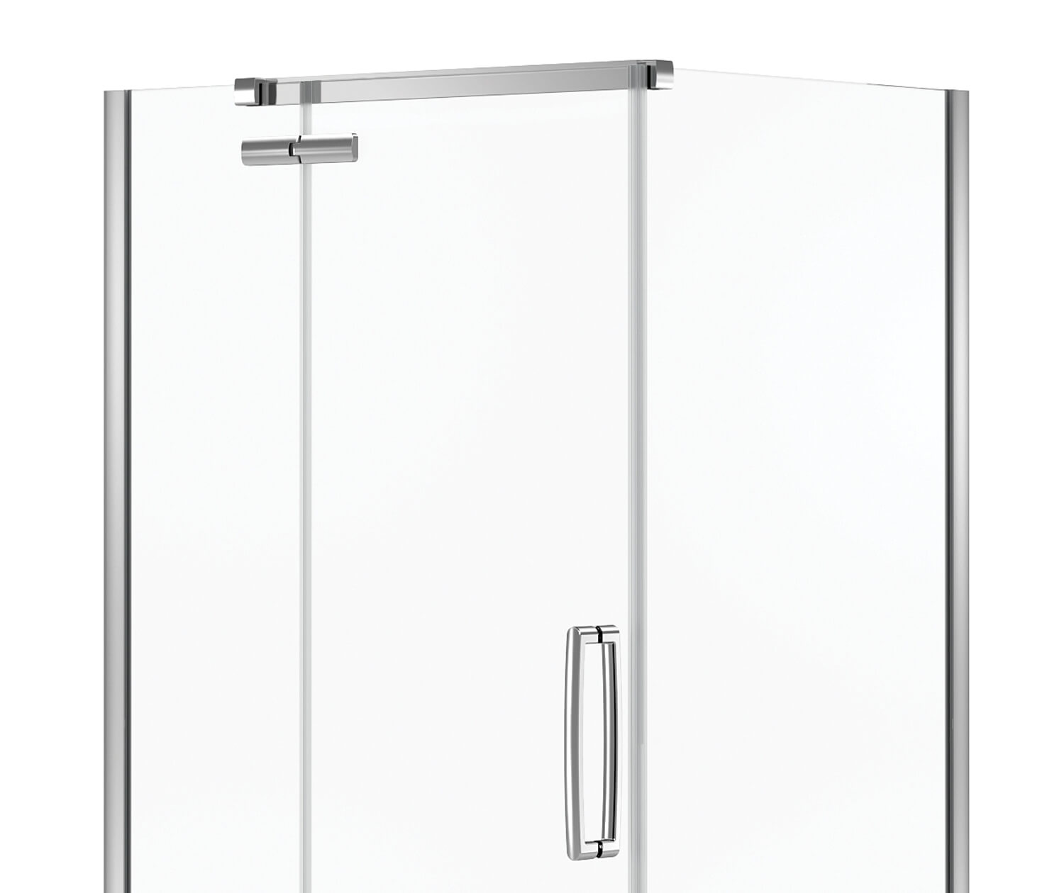 Hana Rectangular 42 x 34 x 75 in. 8mm Pivot Shower Door for Corner Installation with Clear glass in Chrome - Plumbing Market