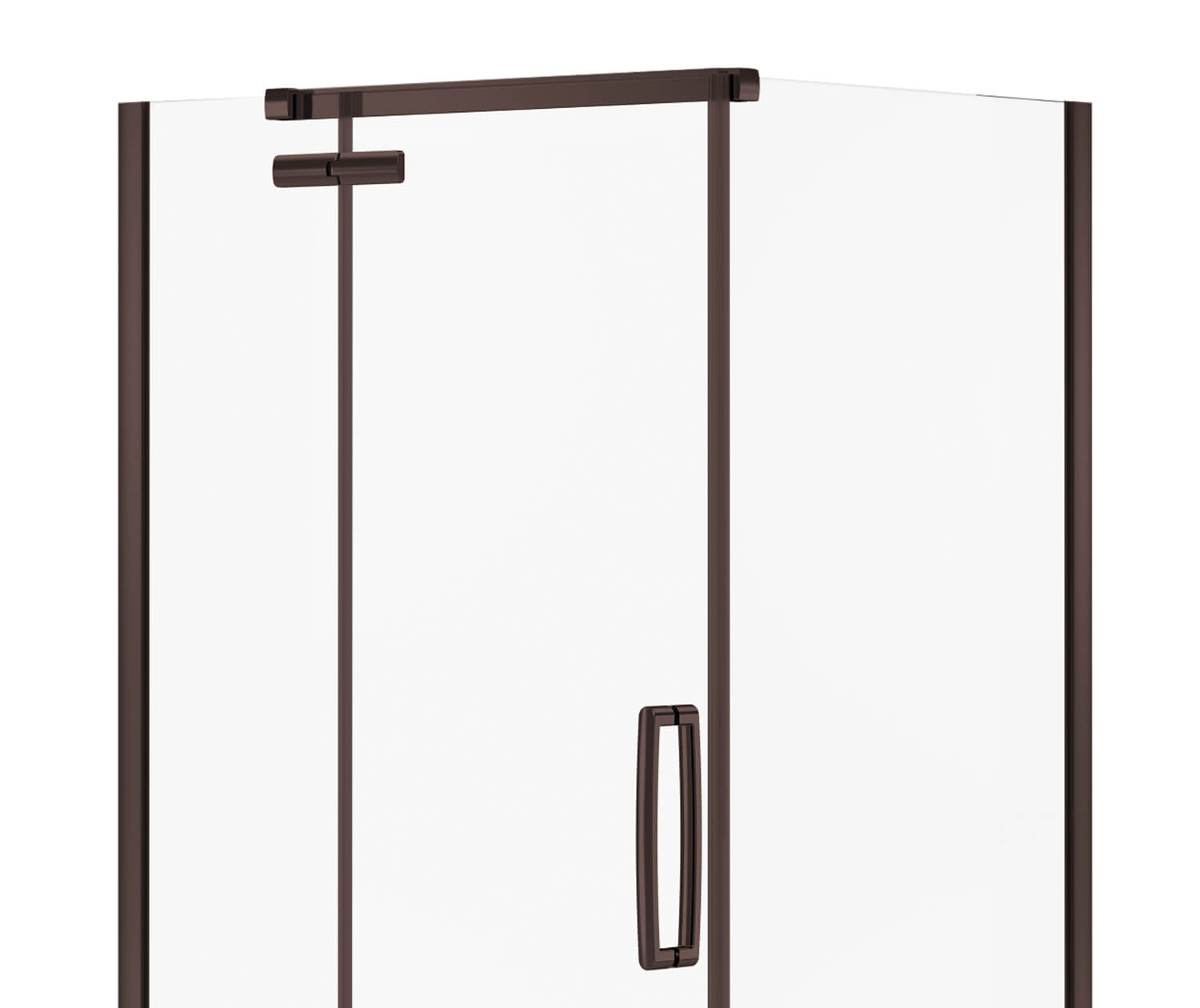 Hana Rectangular 42 x 34 x 75 in. 8mm Pivot Shower Door for Corner Installation with Clear glass in Dark Bronze - Plumbing Market