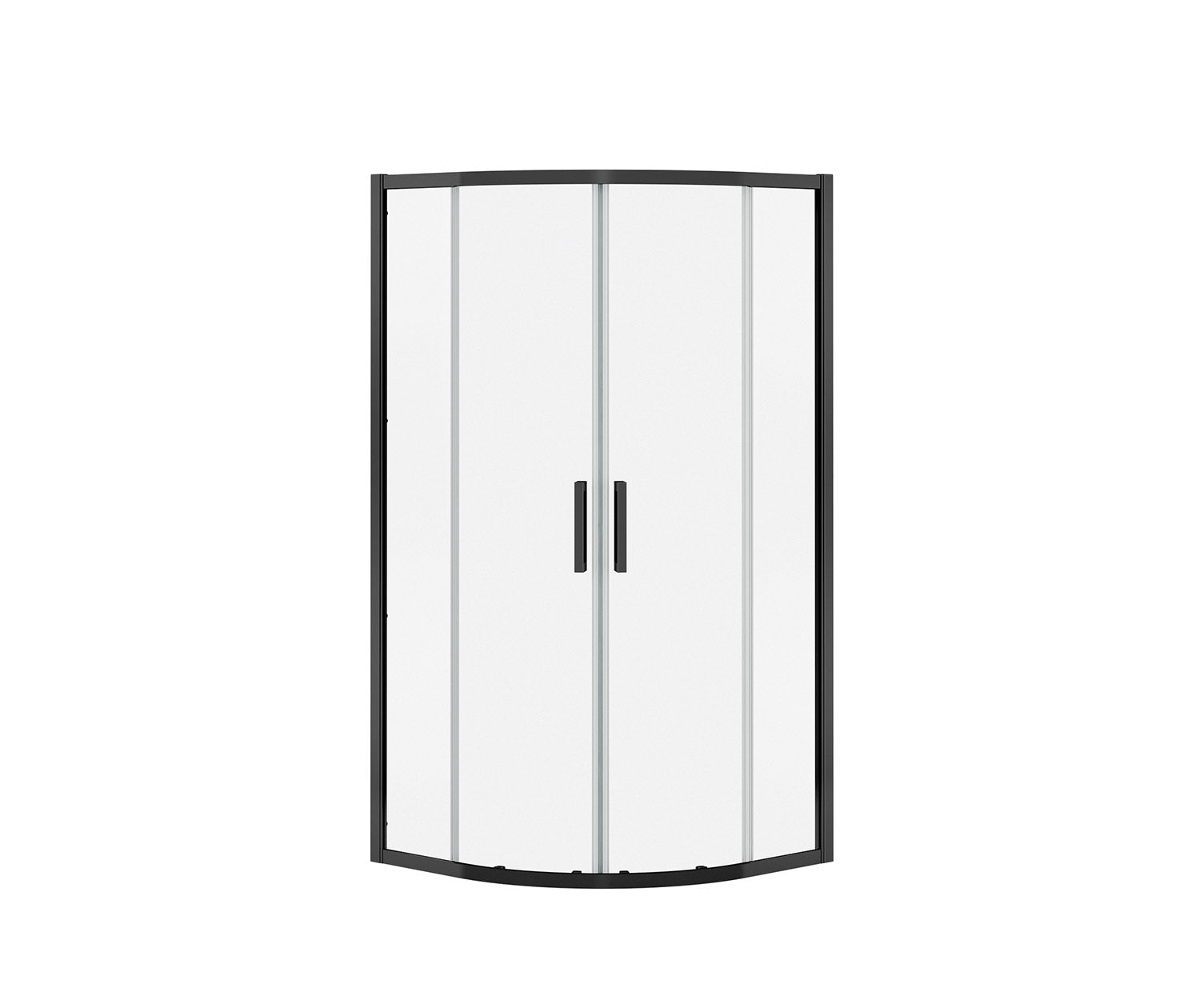 Radia Neo-round 32 x 32 x 71 ½ in. 6 mm Sliding Shower Door for Corner Installation with Clear glass in Matte Black - Plumbing Market