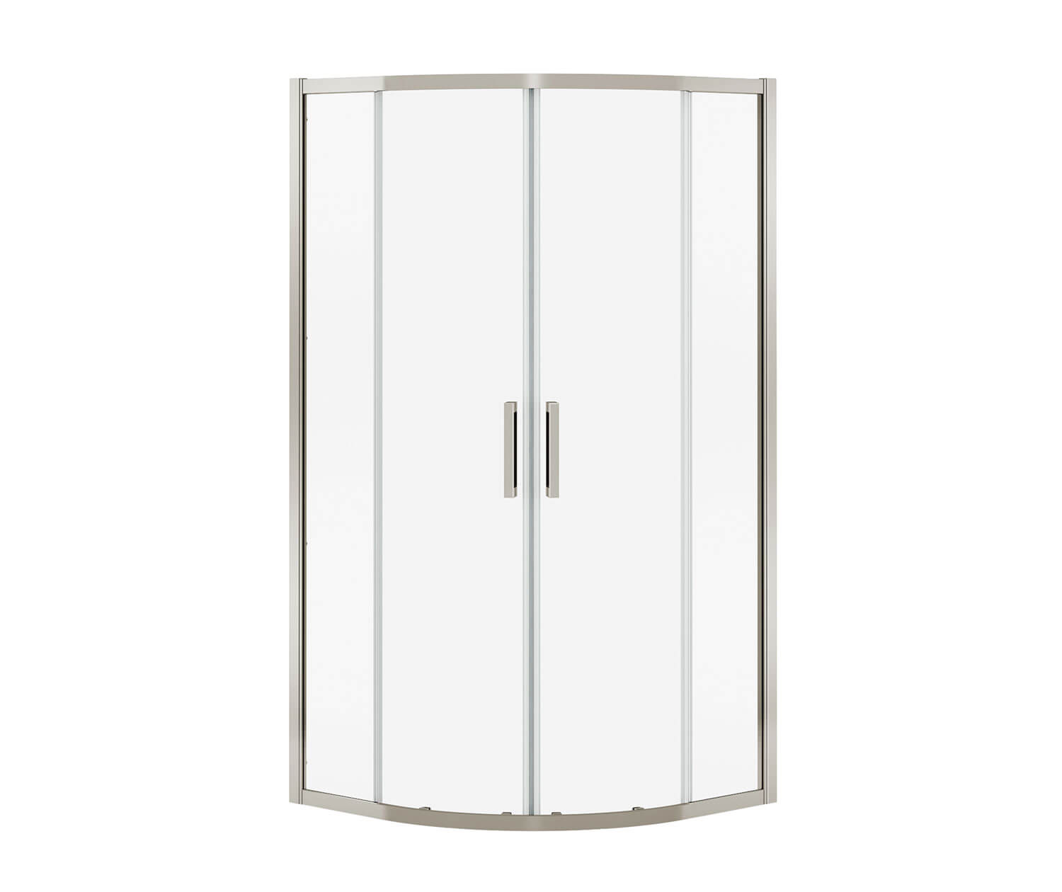 Radia Neo-round 36 x 36 x 71 ½ in. 6 mm Sliding Shower Door for Corner Installation with Clear glass in Brushed Nickel - Plumbing Market