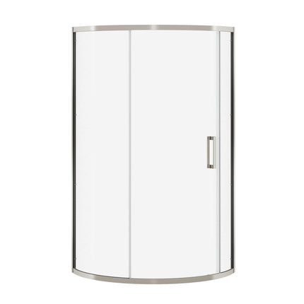 Radia Round 36 x 36 x 71 ½ in. 6 mm Sliding Shower Door for Corner Installation with Clear glass in Brushed Nickel - Plumbing Market