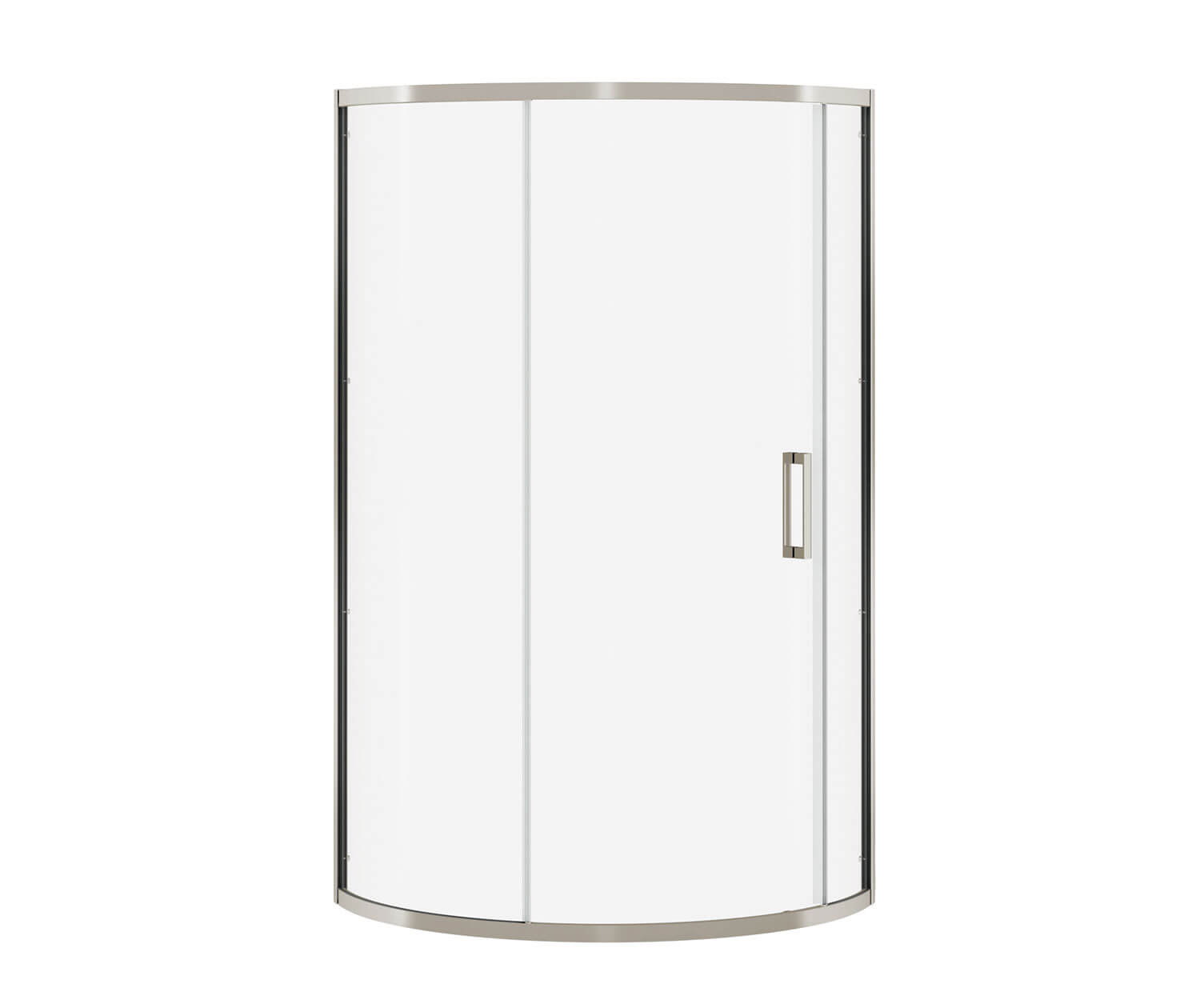 Radia Round 36 x 36 x 71 ½ in. 6 mm Sliding Shower Door for Corner Installation with Clear glass in Brushed Nickel - Plumbing Market