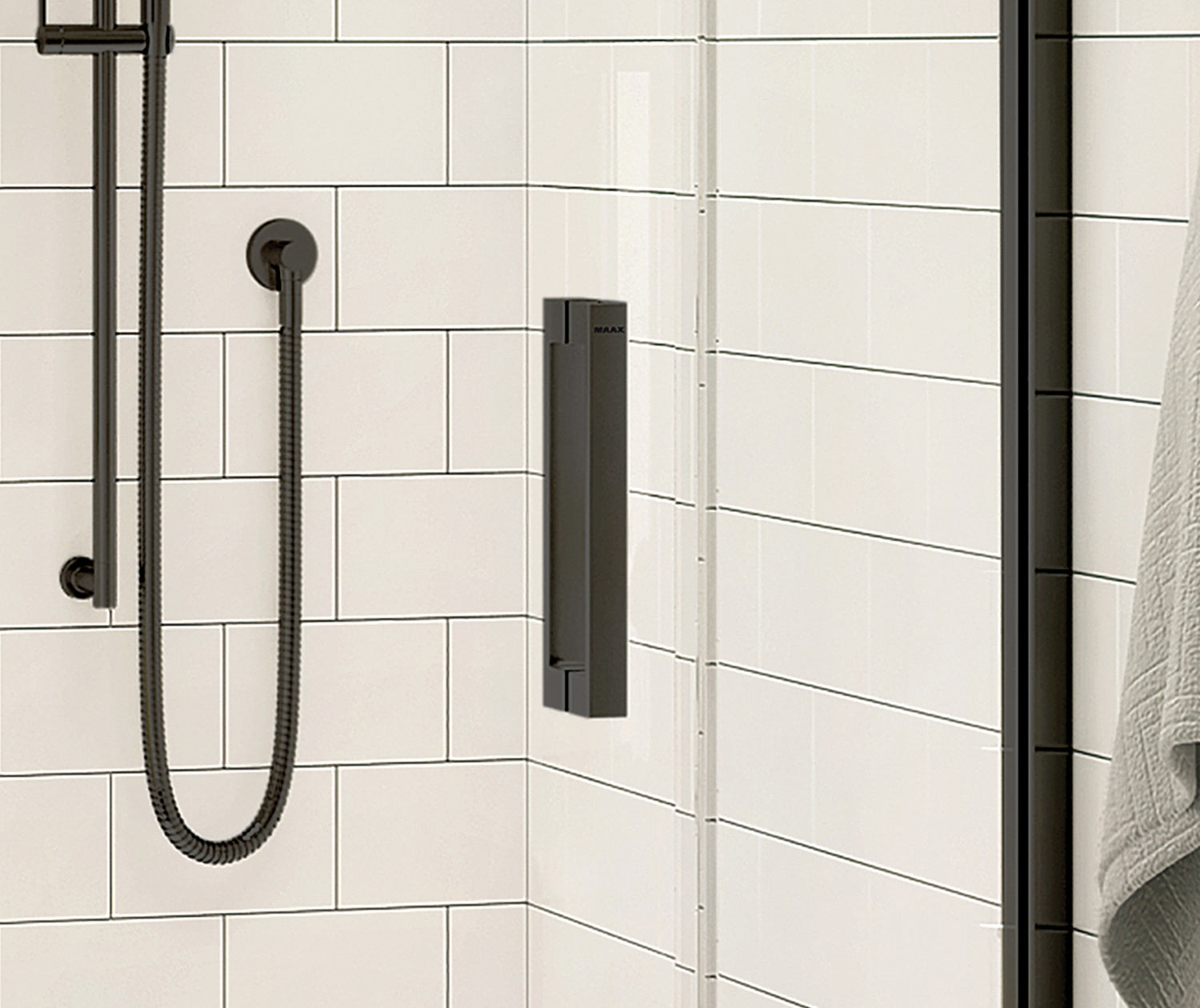 Radia Round 36 x 36 x 71 ½ in. 6 mm Sliding Shower Door for Corner Installation with Clear glass in Matte Black - Plumbing Market