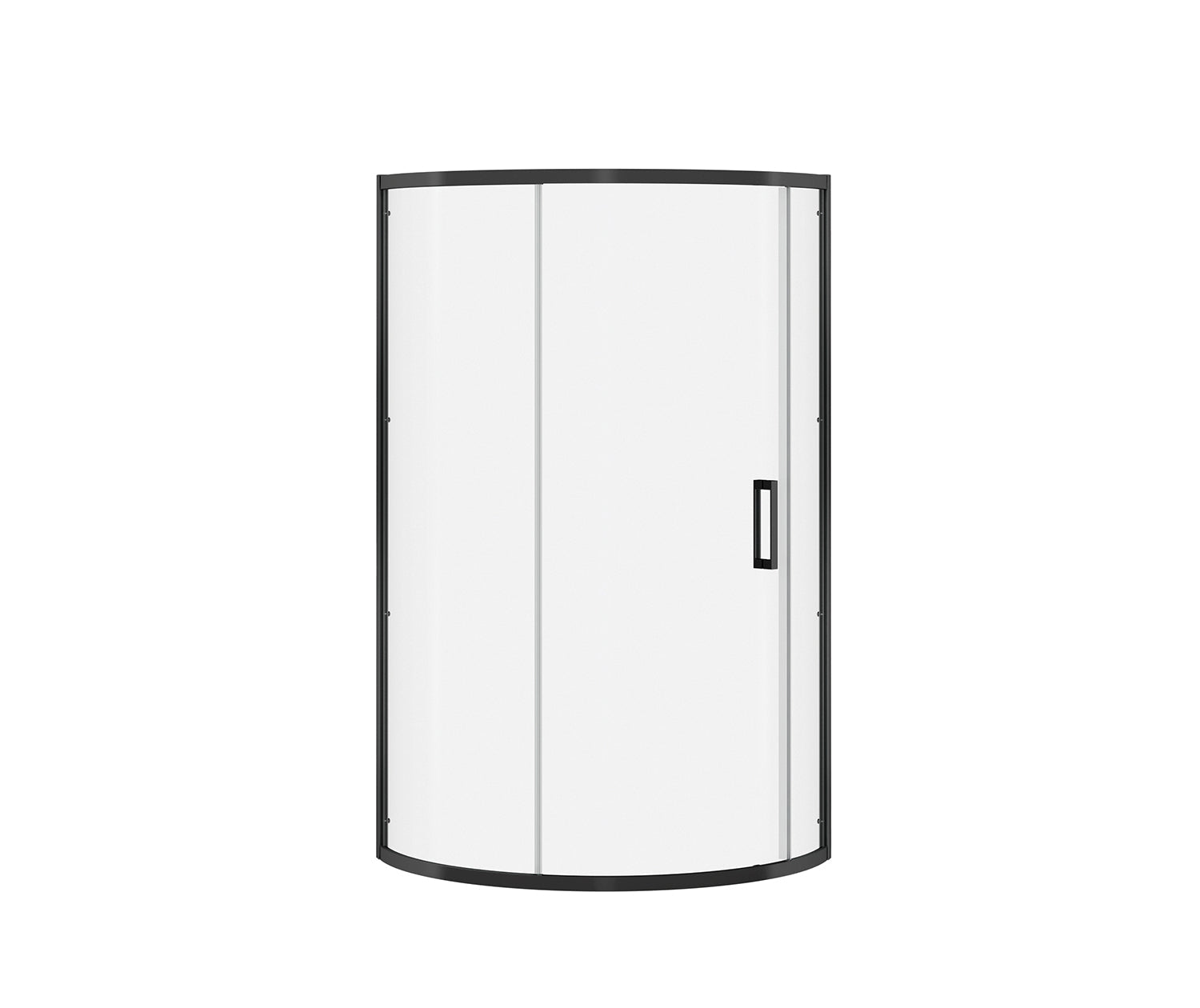 Radia Round 36 x 36 x 71 ½ in. 6 mm Sliding Shower Door for Corner Installation with Clear glass in Matte Black - Plumbing Market